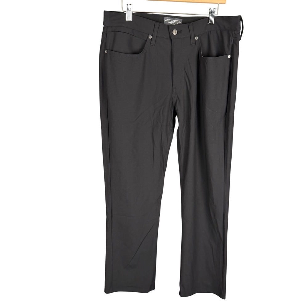 Levi Strauss Signature Mens Comfort Flex-Pro Straight Black Pants 34x30